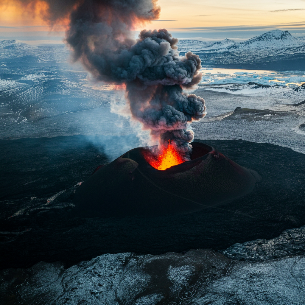 Iceland Volcano Erupting from Above: A Stunning View of Nature’s Outburst